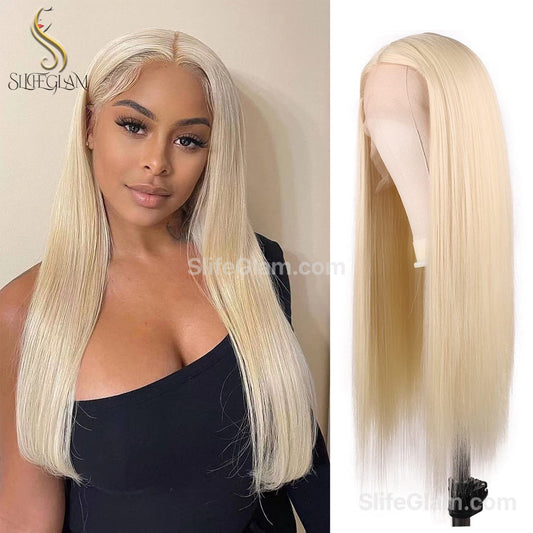 Beautiful Realistic Lace Front Plantinum Blonde Straight Curly Wig 26 And 28 Inches