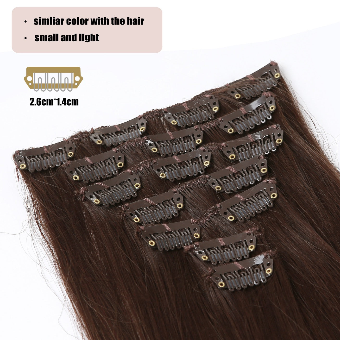 16 Clips Long Straight Synthetic Hair Extension Blonde Brown Brunette Red Natural Realistic Wig