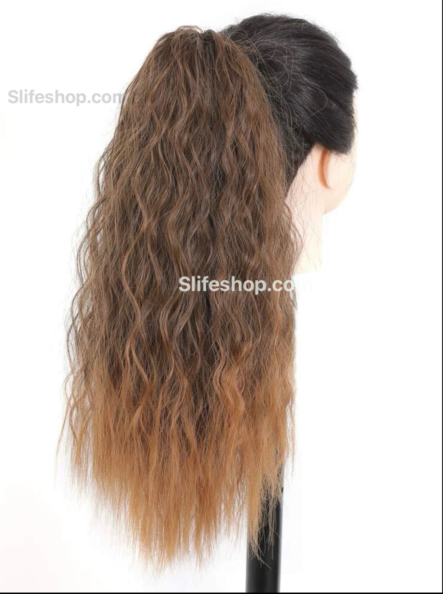 Long Curly Synthetic Pony Tail Hair Extension Blonde Brown Brunette  Natural Realistic Wig