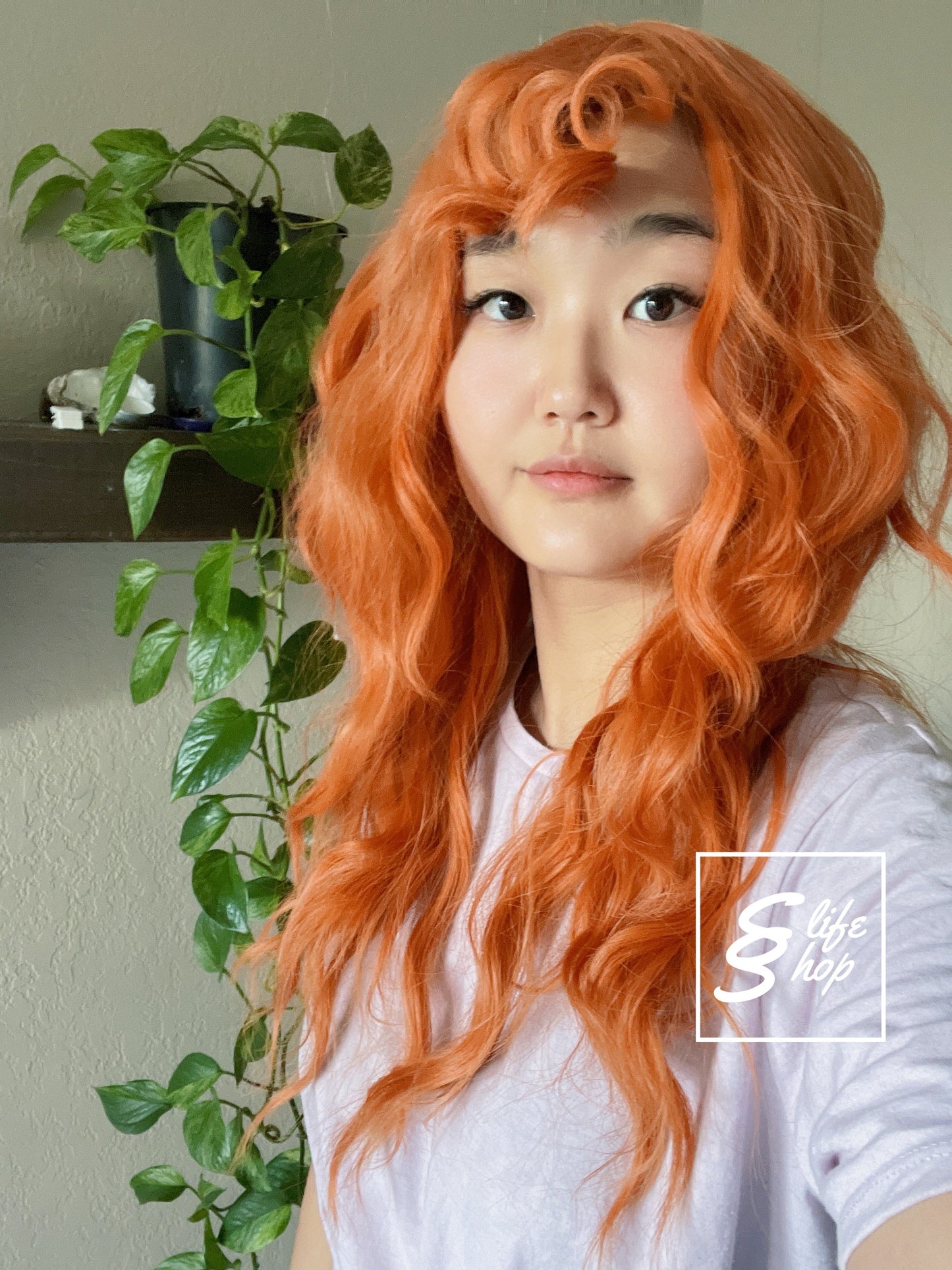 Beautiful Red Orange Wig Long Wavy Curly Red Orange Wig Wine Burgundy Natural Realistic