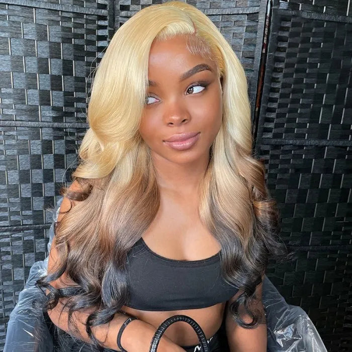 SlifeGlam Human Hair Platinum Blonde Body Wave 613 Lace Front Wig Remy Human Hair Beautiful Healthy Soft Shiny Human Hair Wig Frontal Wig