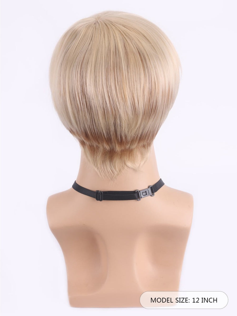 Short Men’s Wig Gender Neutral Wig Blonde Natural Realistic