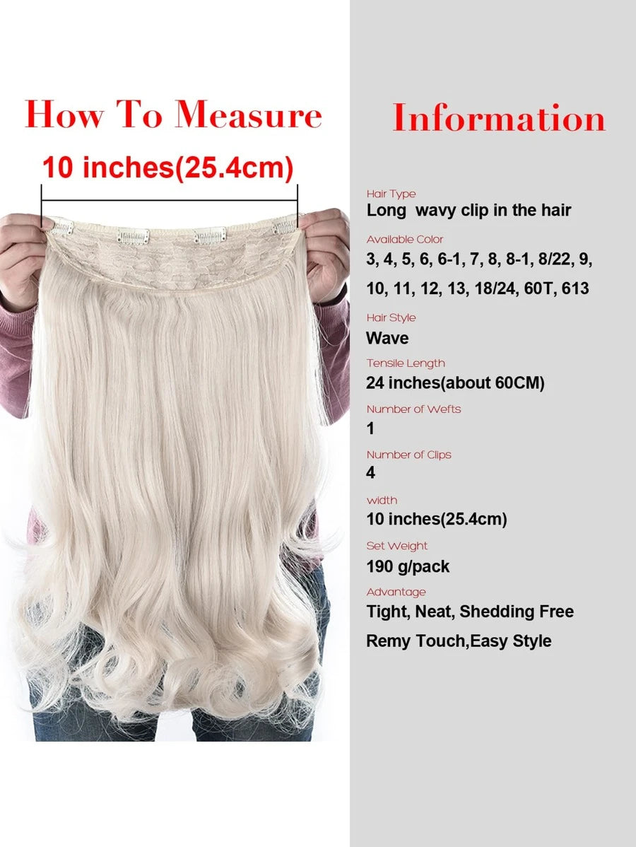 Heat Resistant Blonde Clip In Hair Extensions One Big Piece