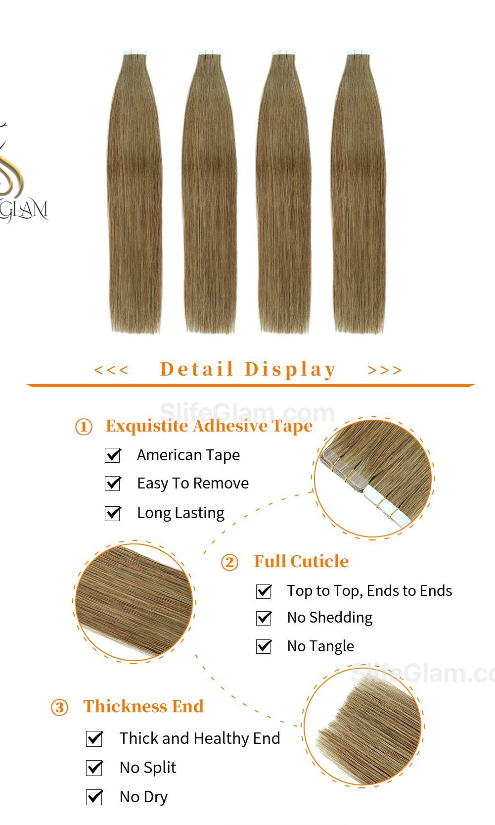 100% Remy Human Hair Blonde Tape-in Hair Extensions 50G Platinum Blonde Honey Blonde Brown Dark Blonde