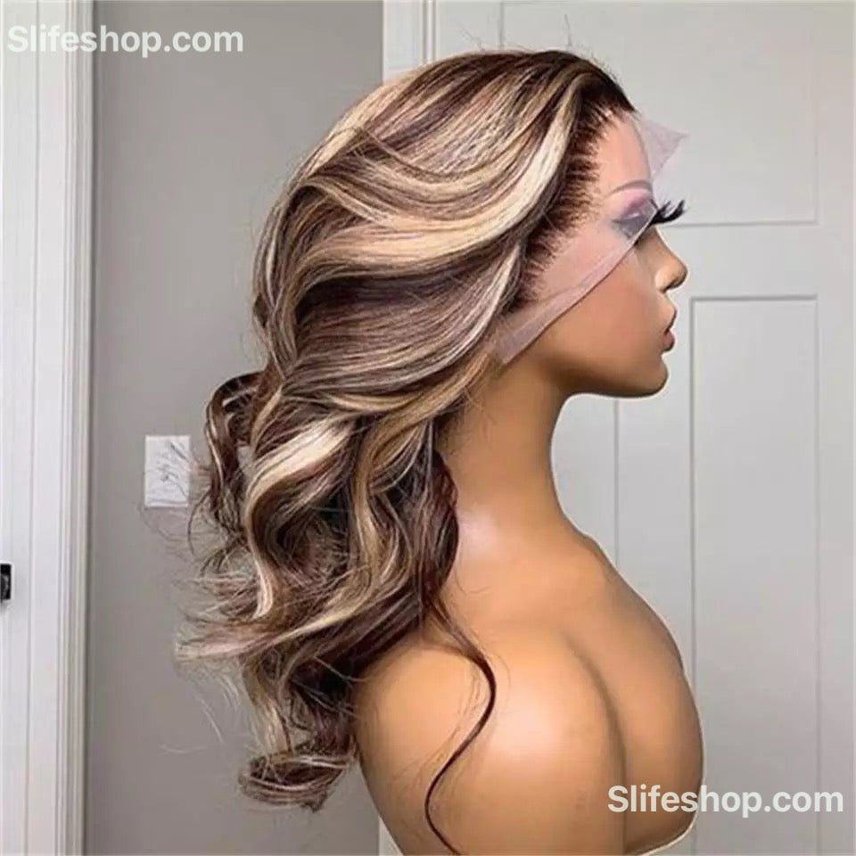 Luxurious Virgin Human Hair Wig Ombre HD Lace Front Wig Brazilian Hair Wigs Honey Blonde Wig Body Wave