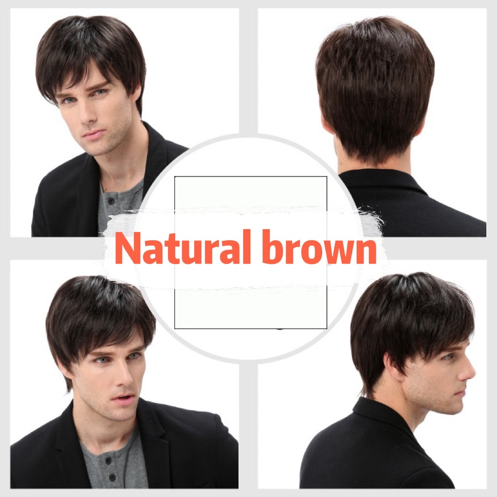 Short Men’s Wig Gender Neutral Wig Black Dark Brown Blonde Natural Realistic