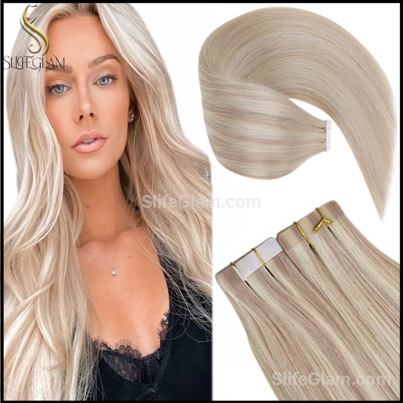 100% Remy Human Hair Blonde Tape-in Hair Extensions 50G Platinum Blonde Honey Blonde Brown Dark Blonde