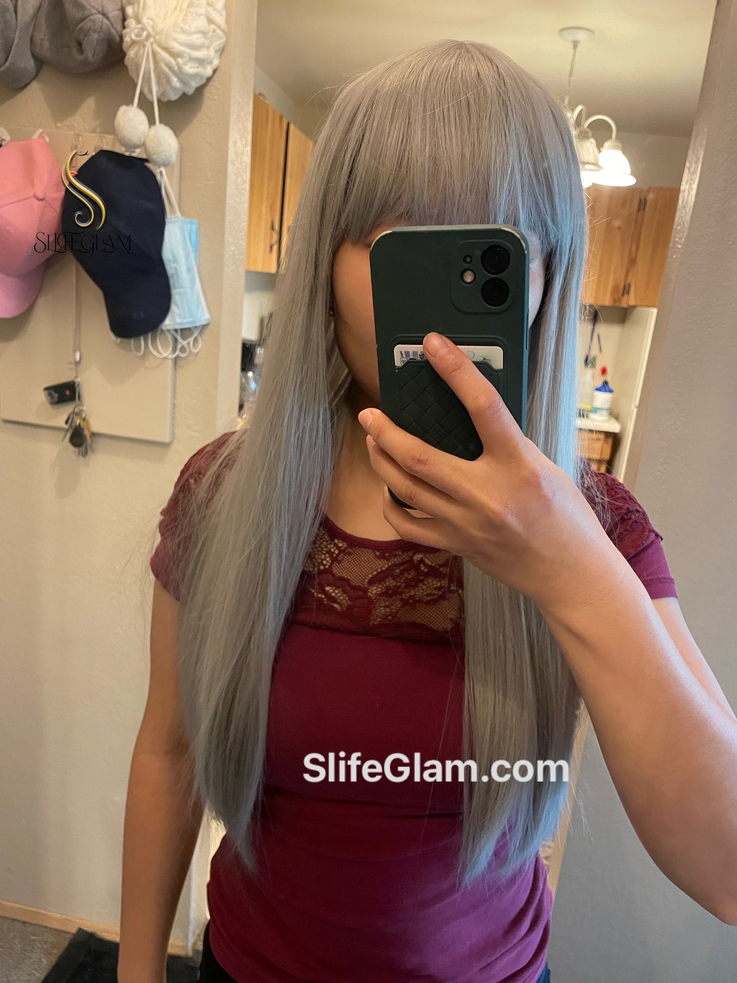 Cool Straight Long Silver Wig Cosplay Wig Drag Wig Halloween Wig Natural