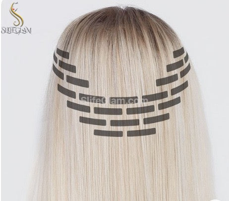 100% Remy Human Hair Blonde Tape-in Hair Extensions 50G Platinum Blonde Honey Blonde Brown Dark Blonde