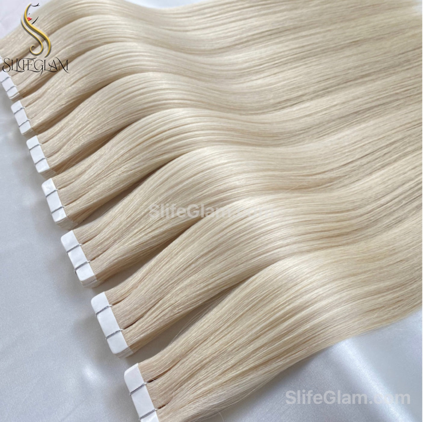 100% Remy Human Hair Blonde Tape-in Hair Extensions 50G Platinum Blonde Honey Blonde Brown Dark Blonde