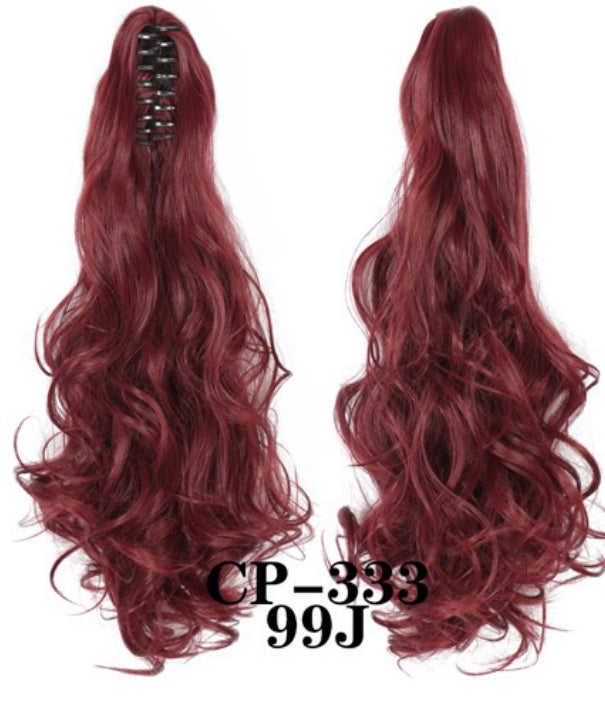 Claw Clip-in Ponytail Extension Claw Curly Wavy Long Pony Tails Hair Extension Red Black Blonde  Brown