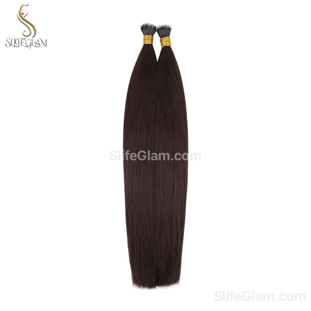 100% Human Nano Ring Hair Extensions 50G Black Brown Dark Color