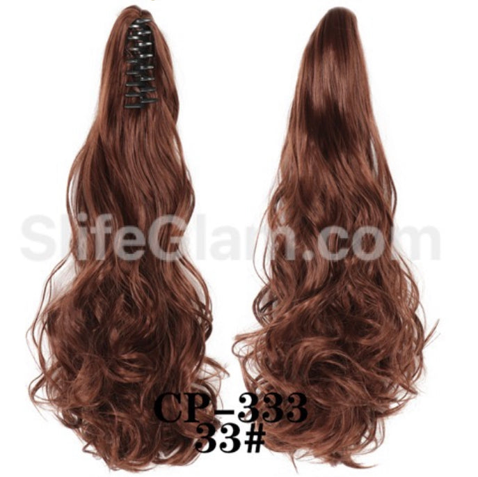 Claw Clip-in Ponytail Extension Claw Curly Wavy Long Pony Tails Hair Extension Red Black Blonde  Brown