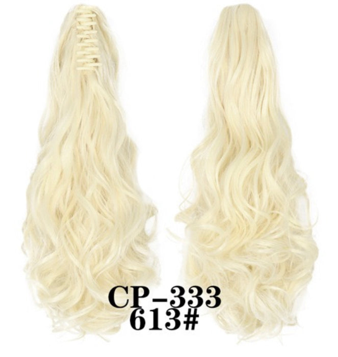 Claw Clip-in Ponytail Extension Claw Curly Wavy Long Pony Tails Hair Extension Red Black Blonde  Brown