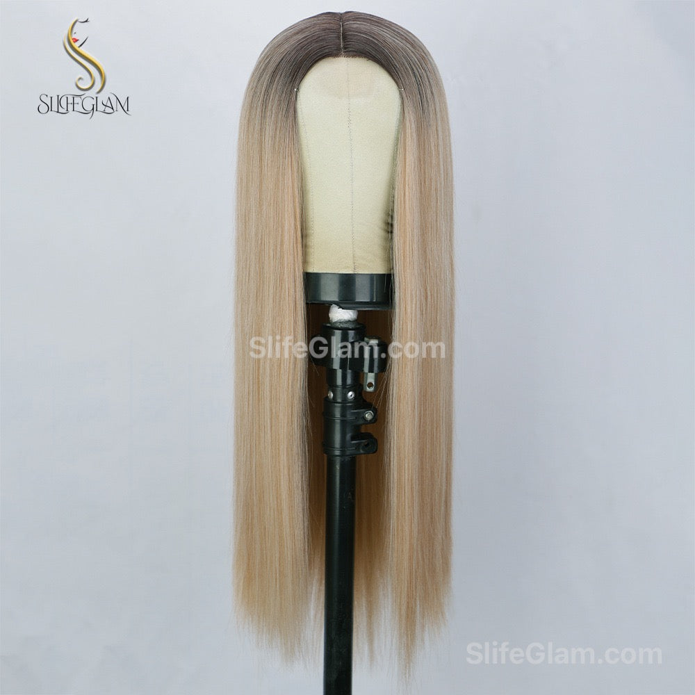 Beautiful Realistic Lace Front Straight Blonde Wig Natural Realistic