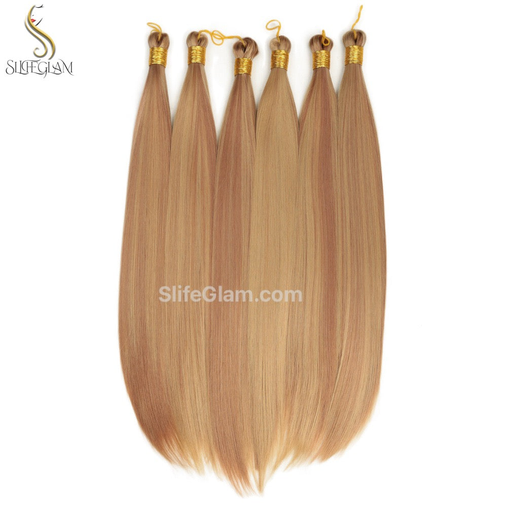 SlifeGlam Crochet Hair Bundle Straight Hair Extensions 22 inches Blonde Black Brown Hair Extensions