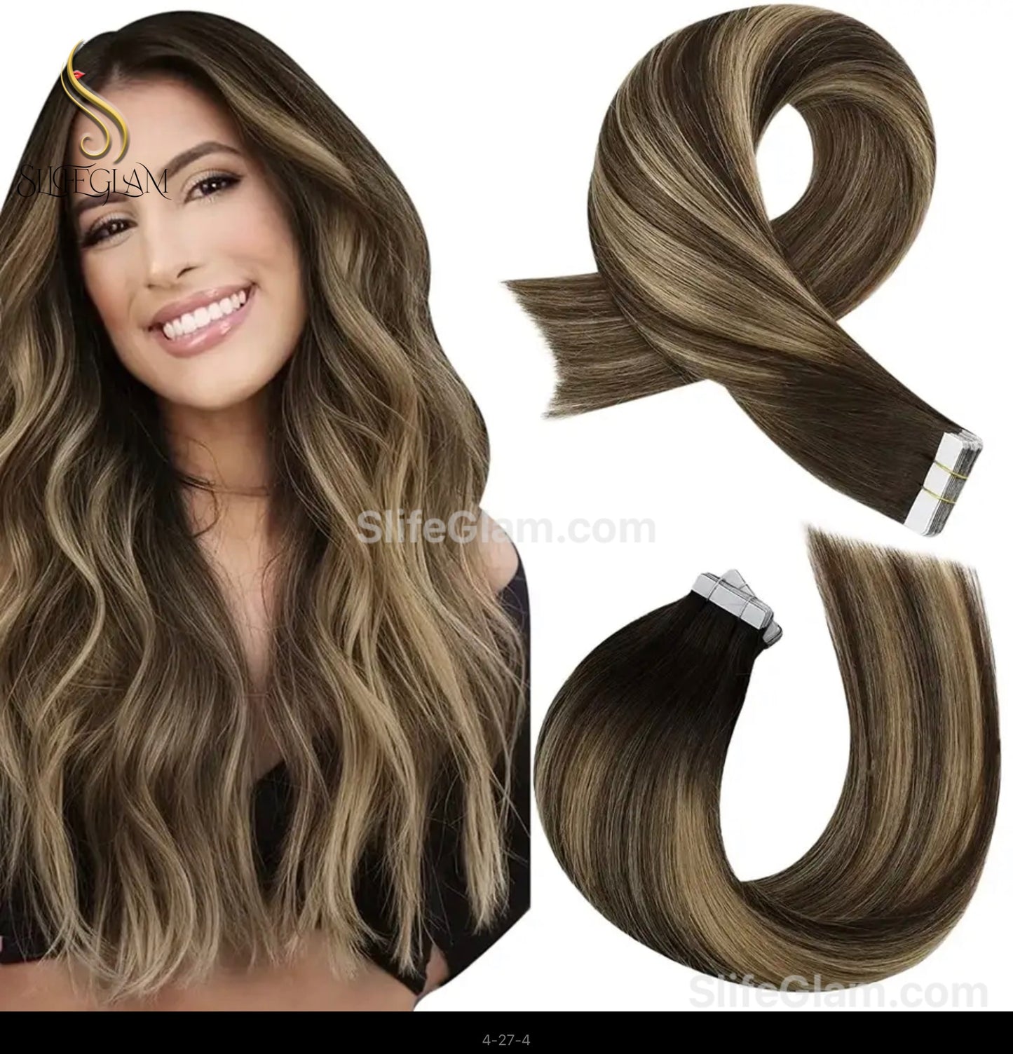 100% Remy Human Hair Ombre Blonde Tape-in Hair Extensions 50G Platinum Blonde Honey Blonde Brown Dark Blonde